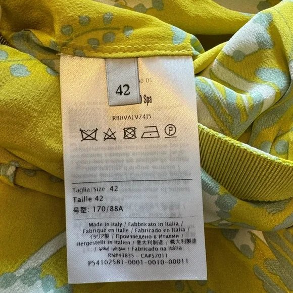 Valentino Floral-print Silk-crepe Midi Dress In Chartreuse